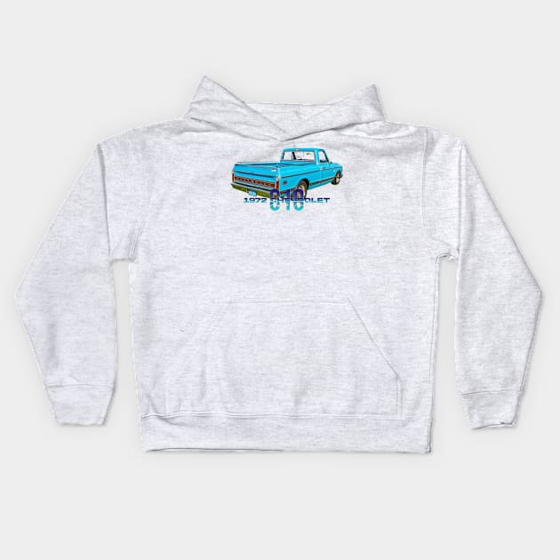 1972 Chevrolet C10 Pickup Truck Kids Hoodie by Gestalt Imagery